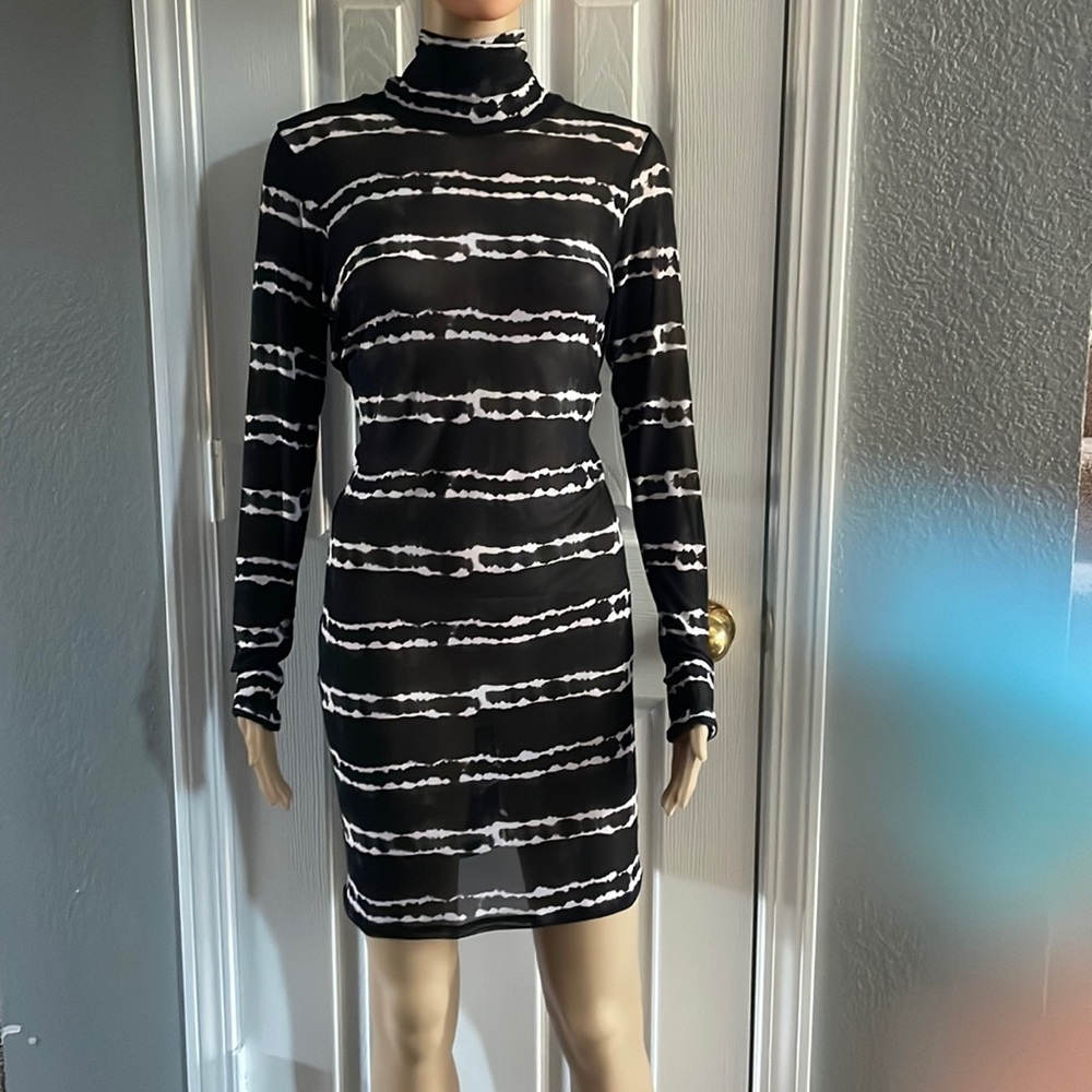 Love Fire Mesh long sleeve pencil dress.
